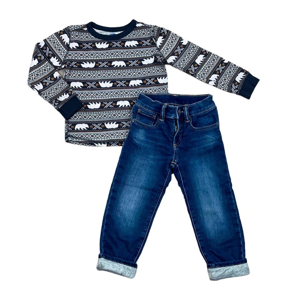 Like New GAP Jersey Lined Jeans 4 Medium Wash - Picture 4 of 10